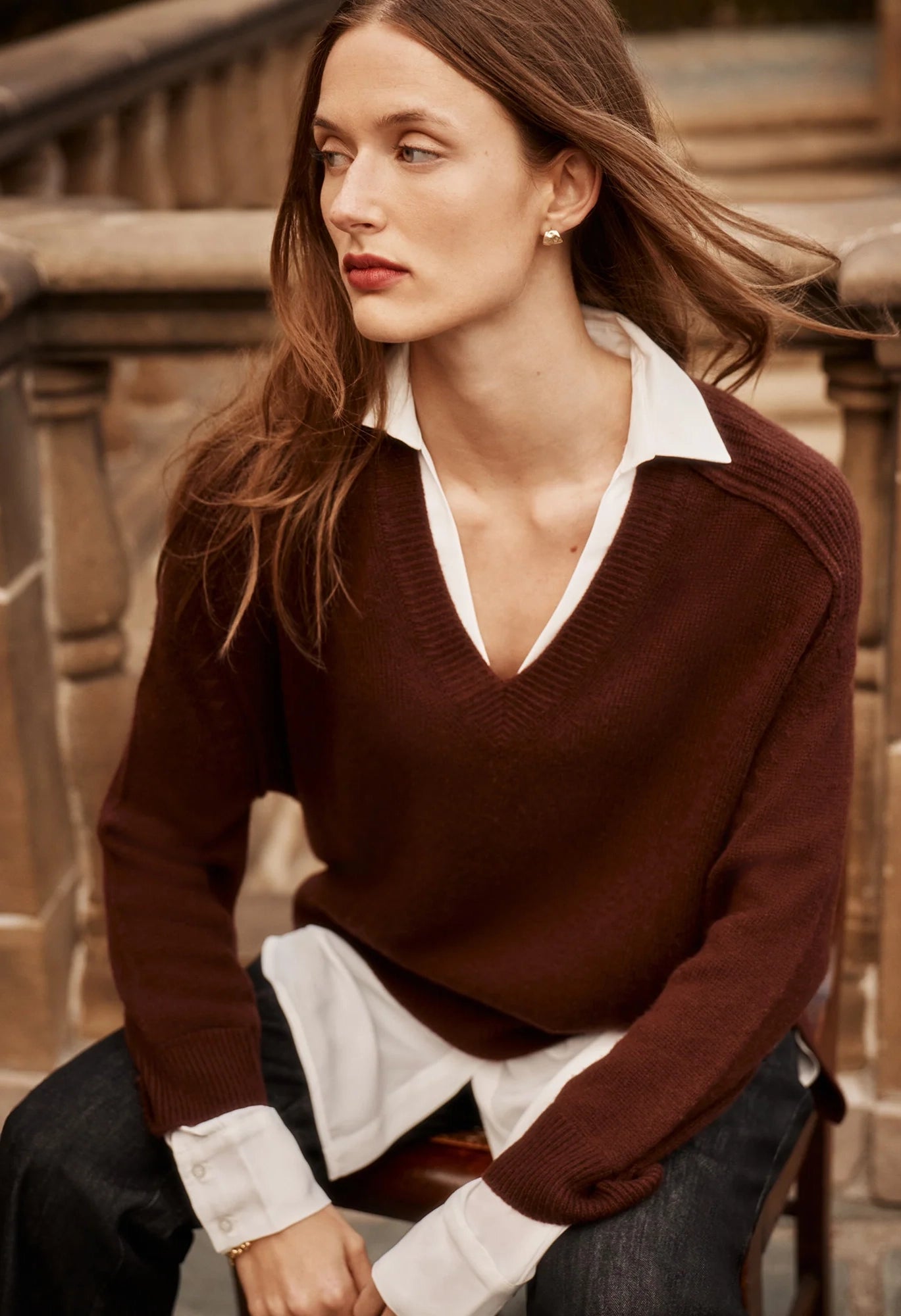 The Looker V-Neck Layered Pullover