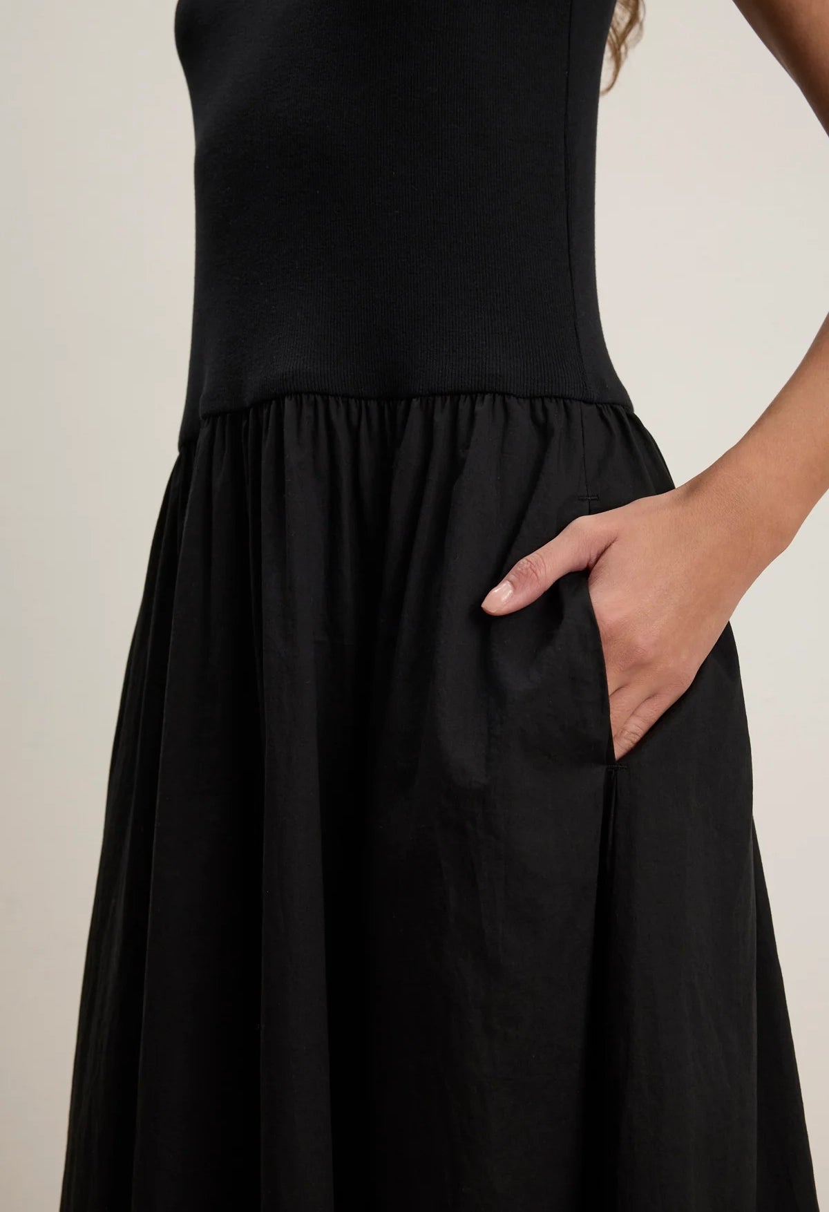 Amelia Rib & Poplin Mix Media Dress