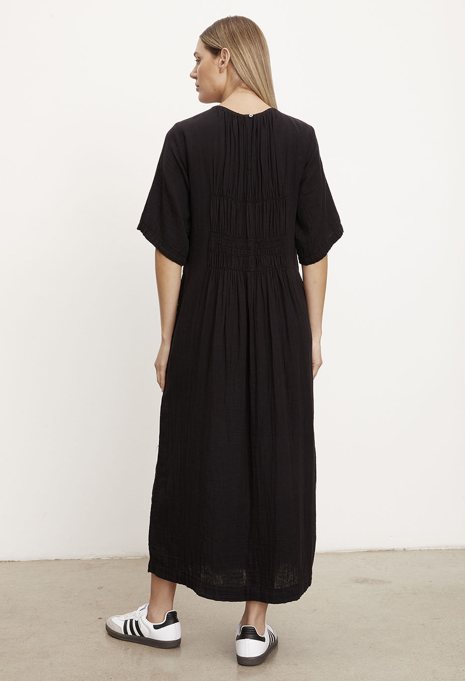 Ashleigh Cotton Gauze Shirred Dress