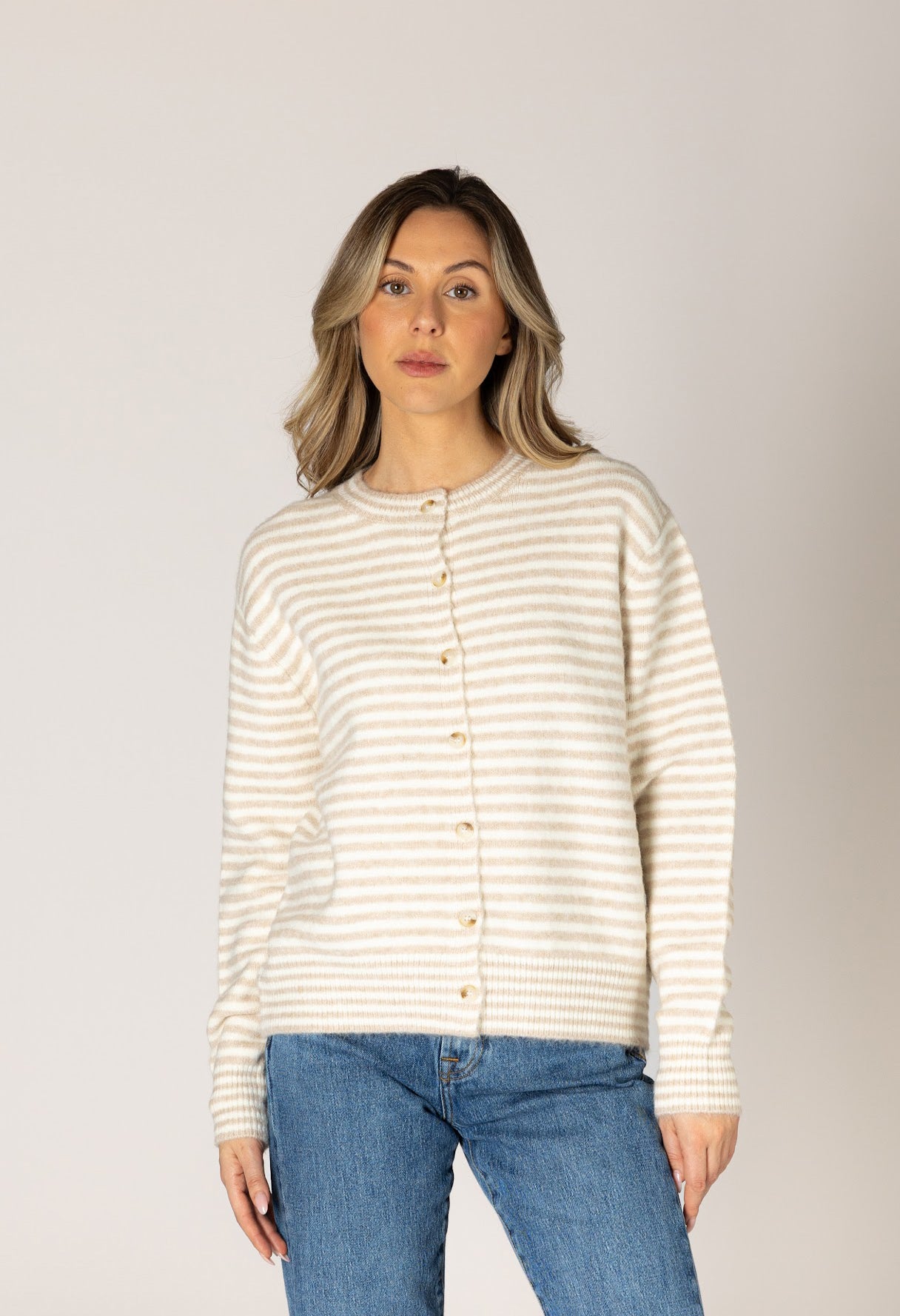 Avril Novelty Strip Cardigan