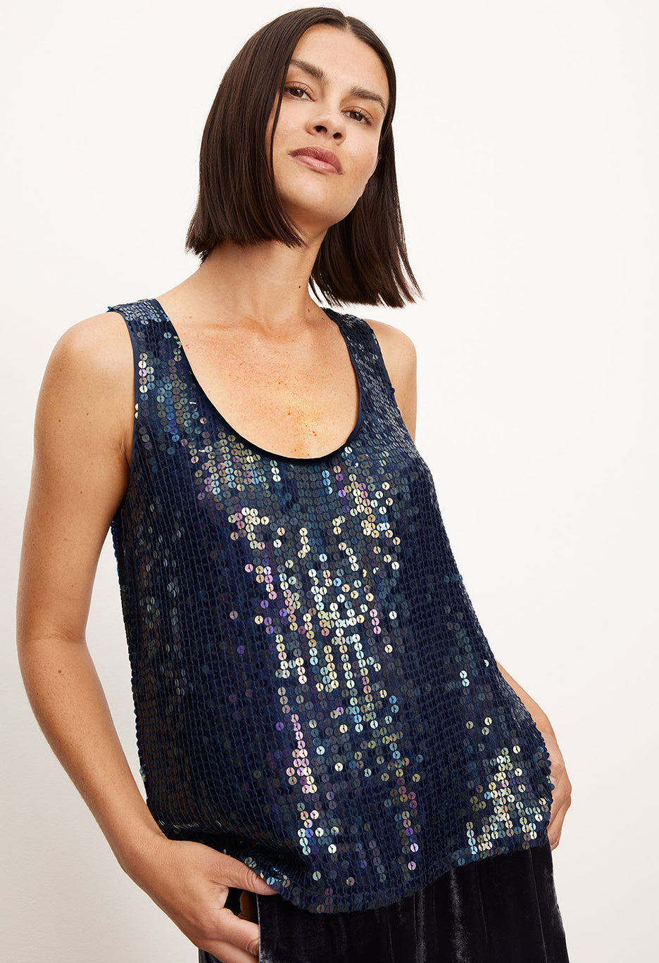 Behati Sequin Sleeveless Top