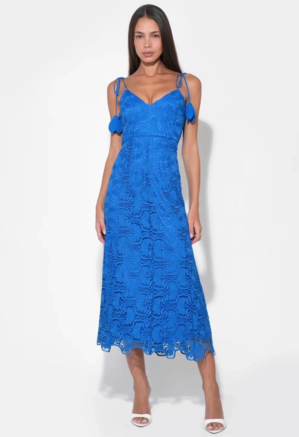 Blair Flower Tie Straps Lace Dress