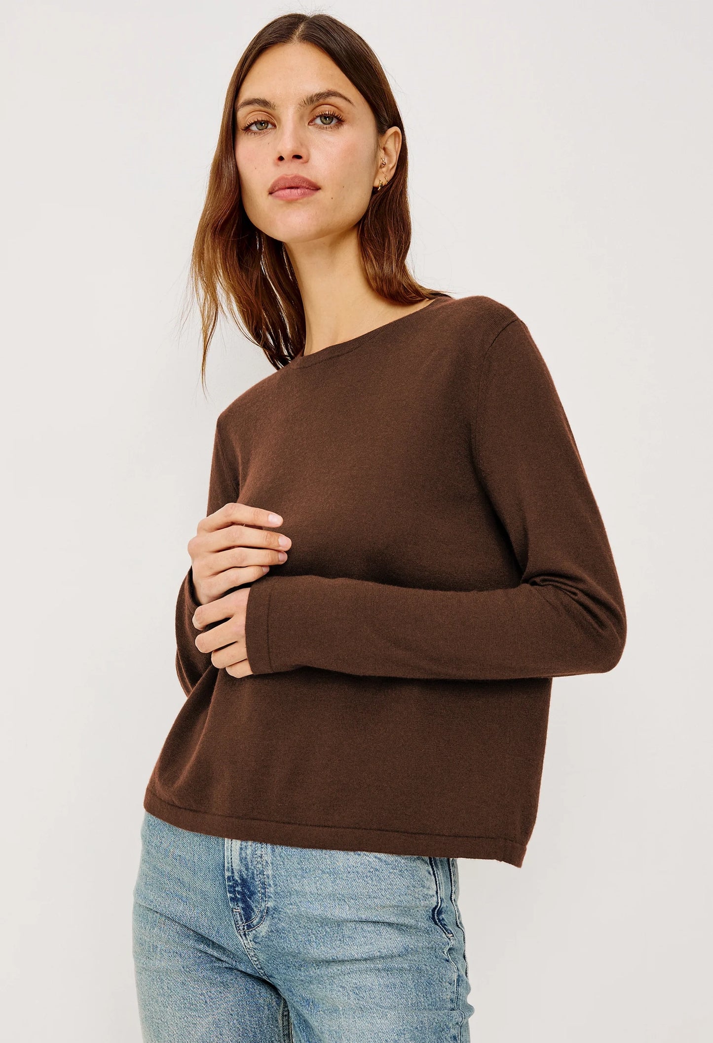 Davie Cotton Cashmere Long Sleeve Tee