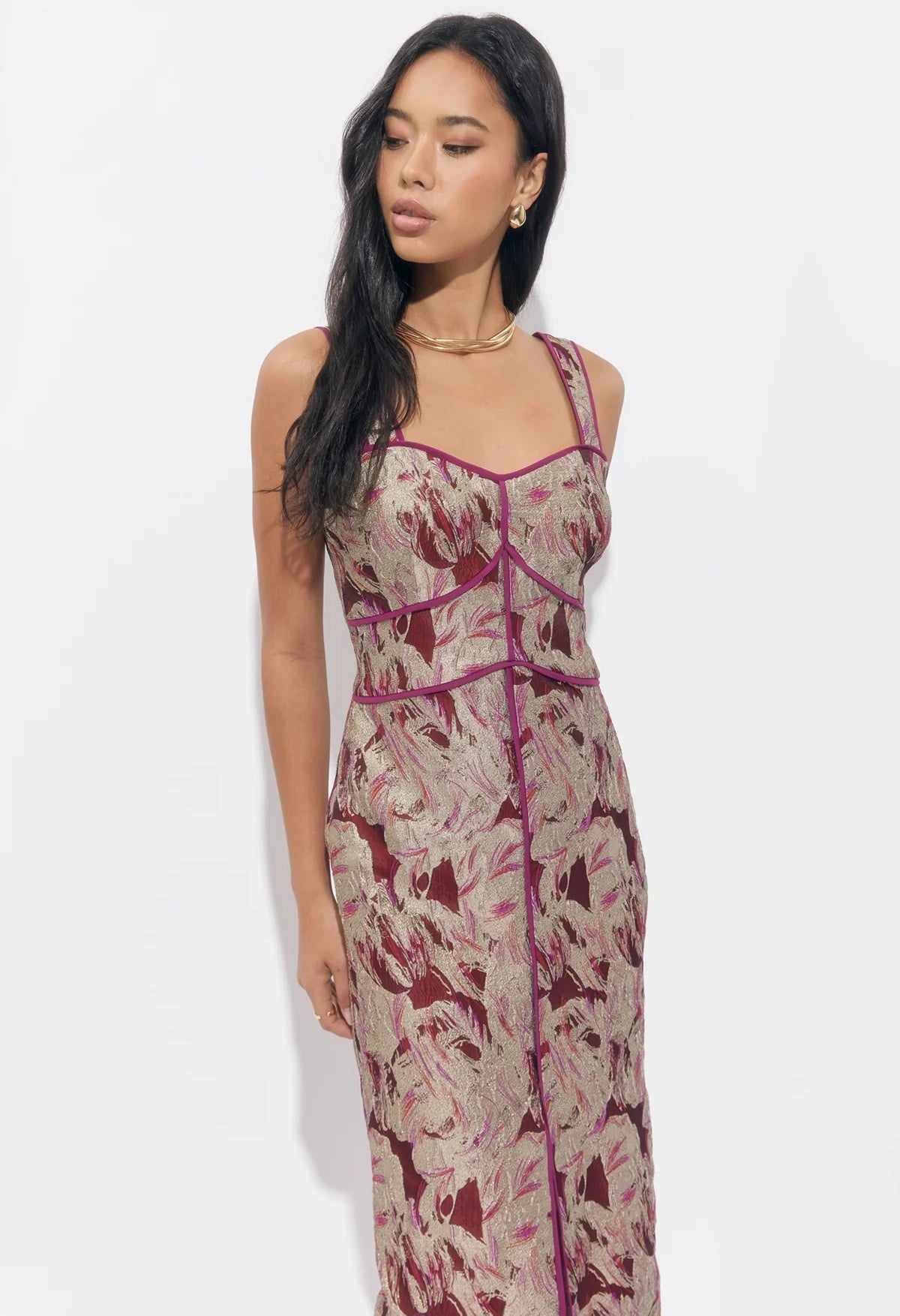 Ella Jacquard Midi Dress