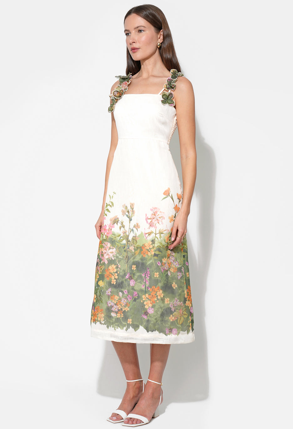 Eloise Braided Printed Floral Midi Dress