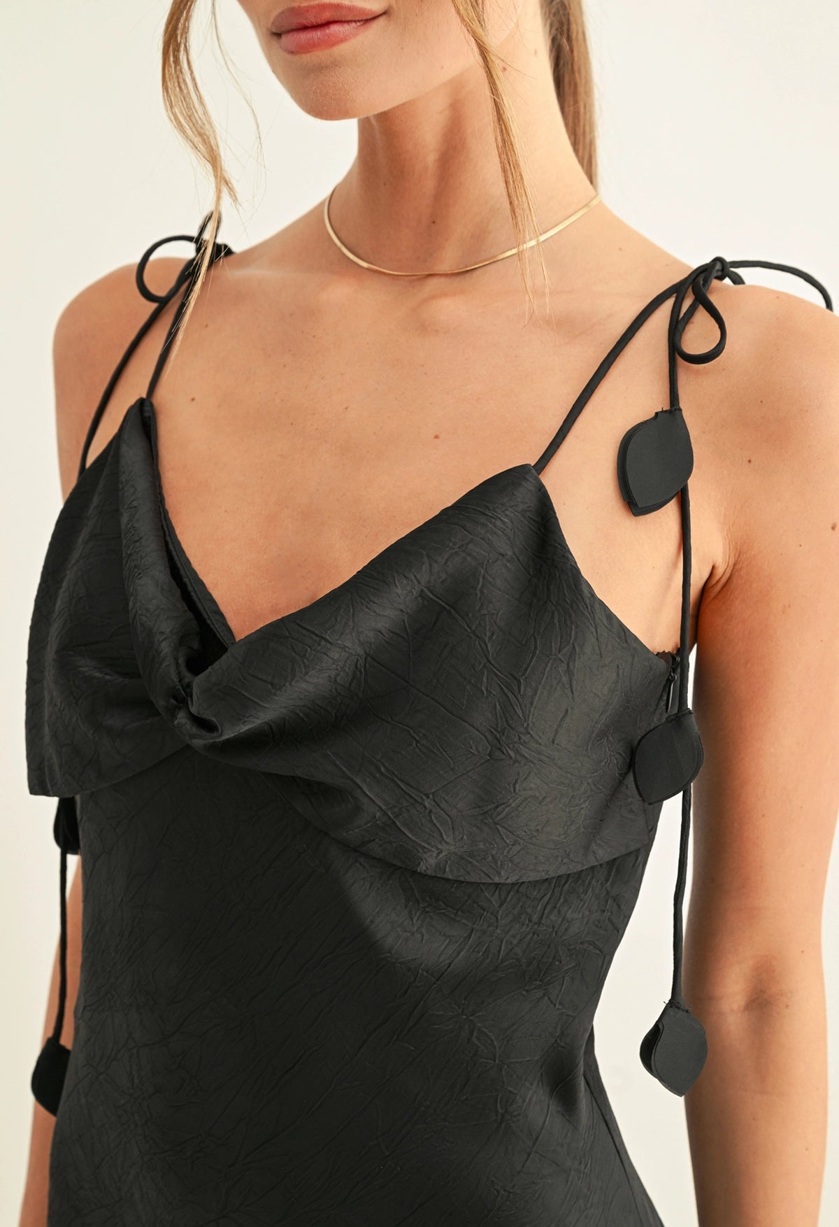 Emmy Twisted Chest Bias Midi Dress