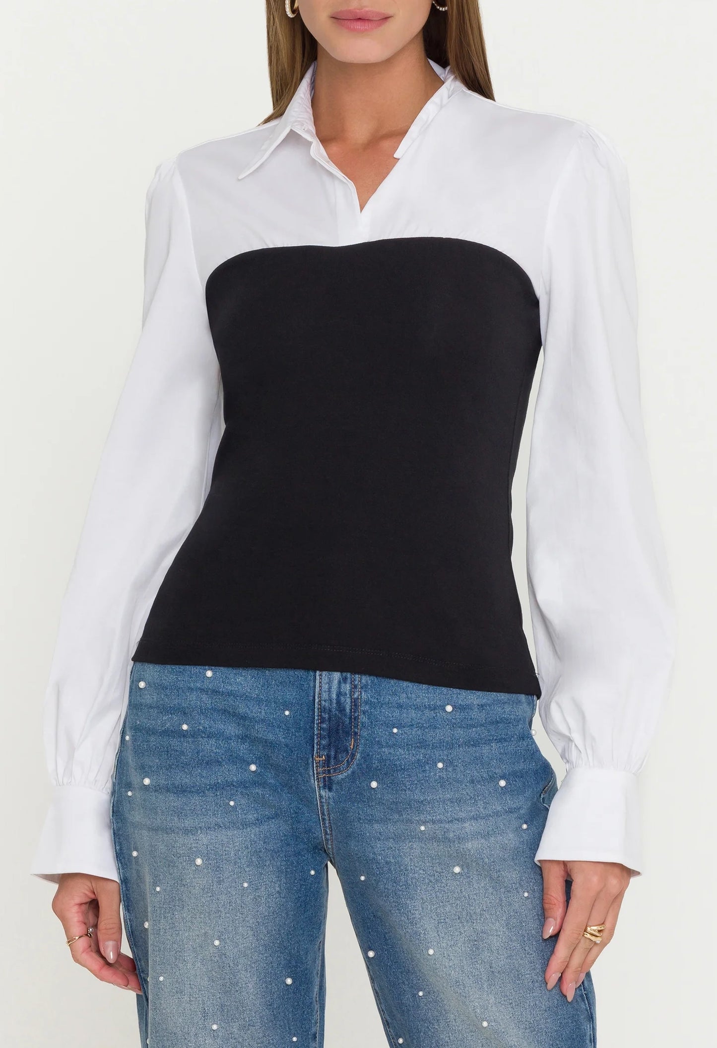 Franny Poplin Combo Top