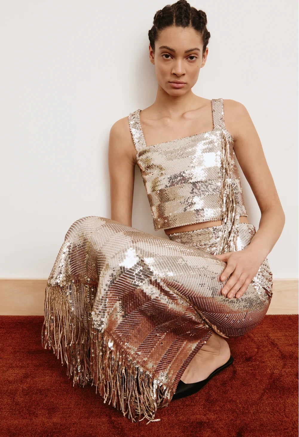 High Waisted Sequin Skirt