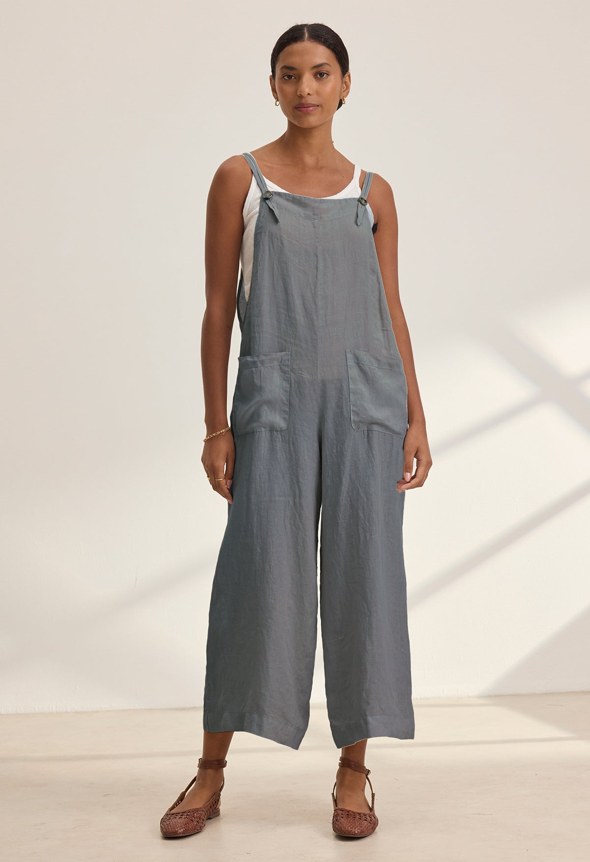 Isabel Woven Linen Romper