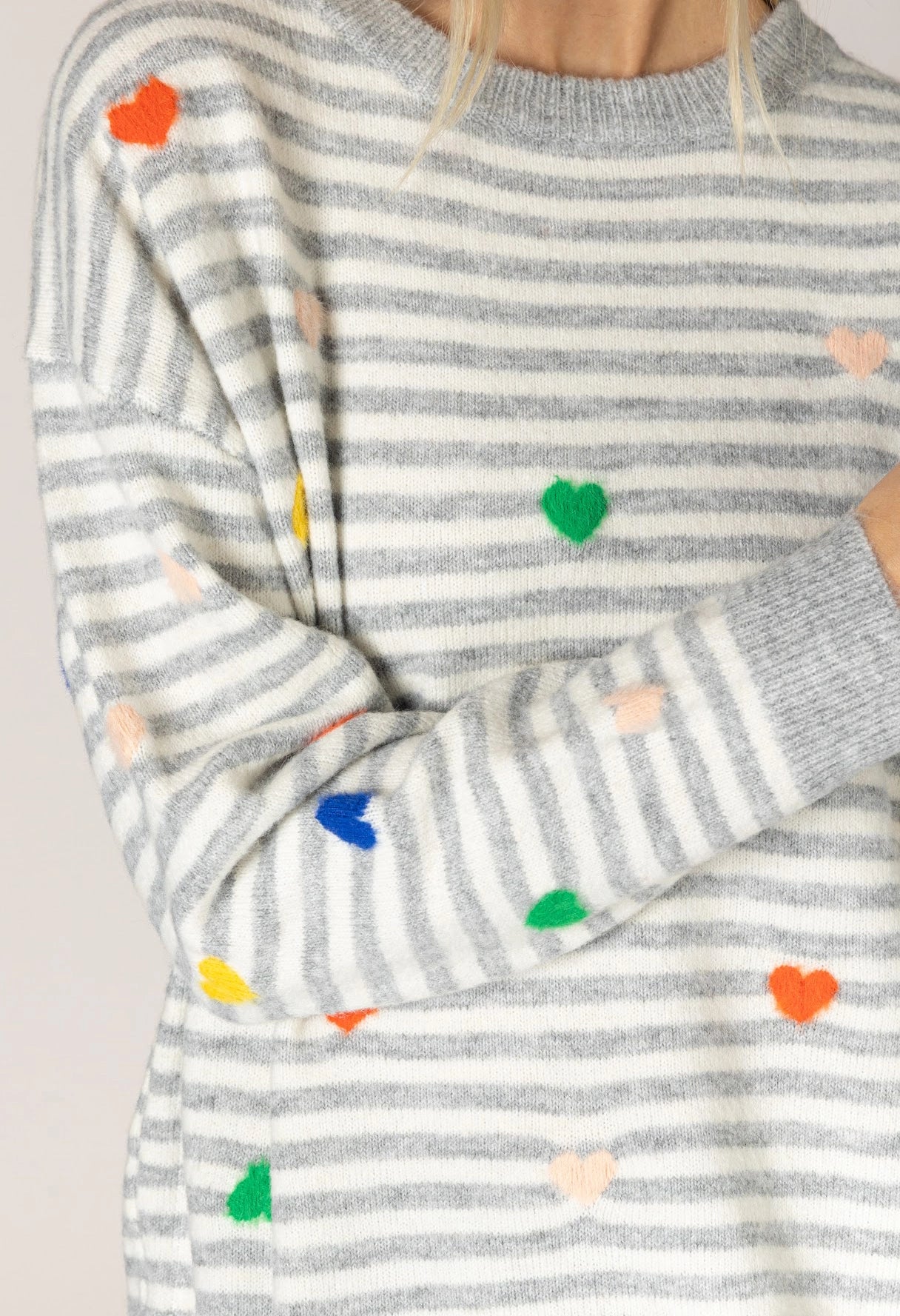 Jaidyn Heart Stripe Sweater