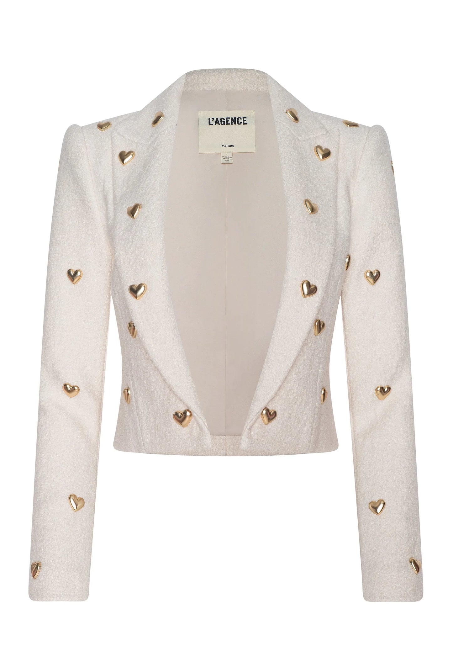 Jen Crop Blazer with Hearts