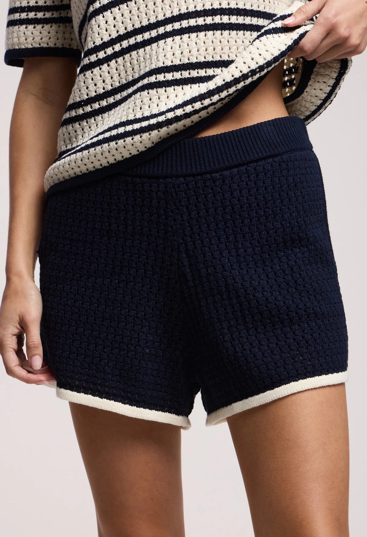 Jennifer Mesh Cotton Knits Short