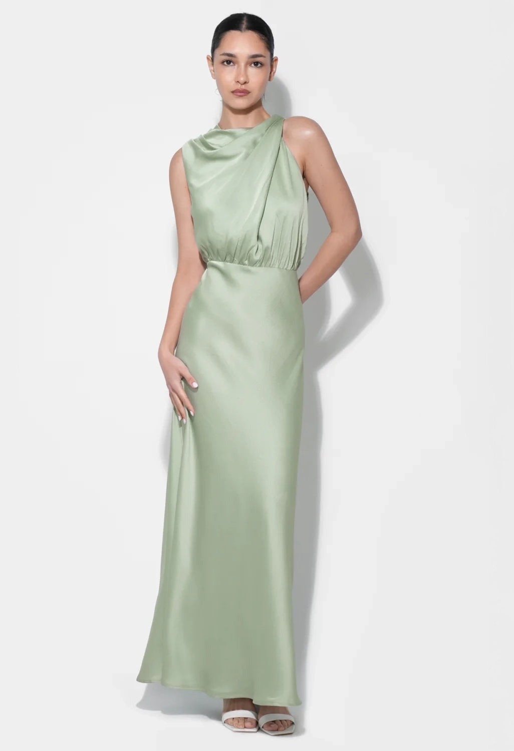 Kate Cowl Drape Asymmetrical Dress