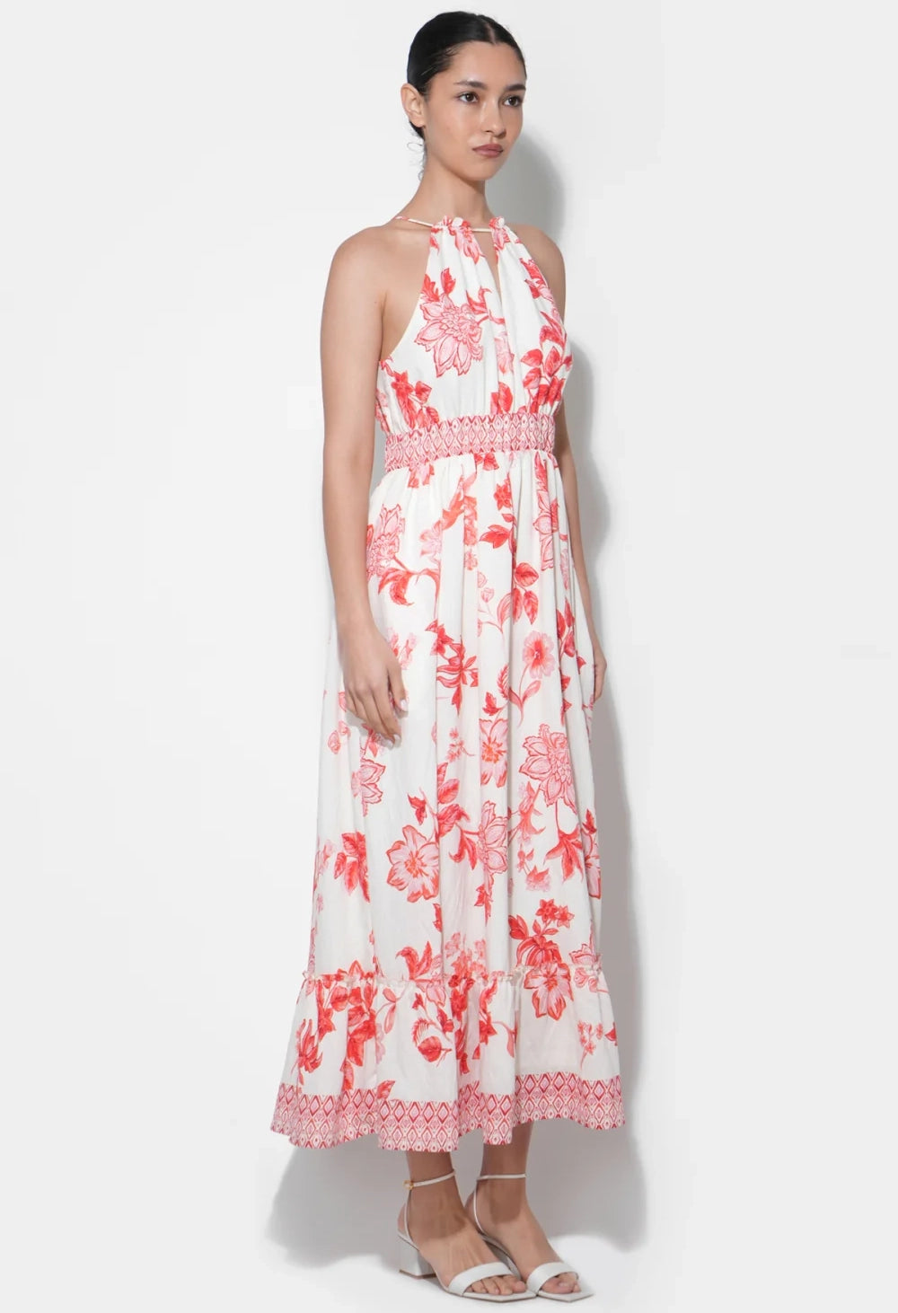 Lucia Printed Halter Maxi Dress