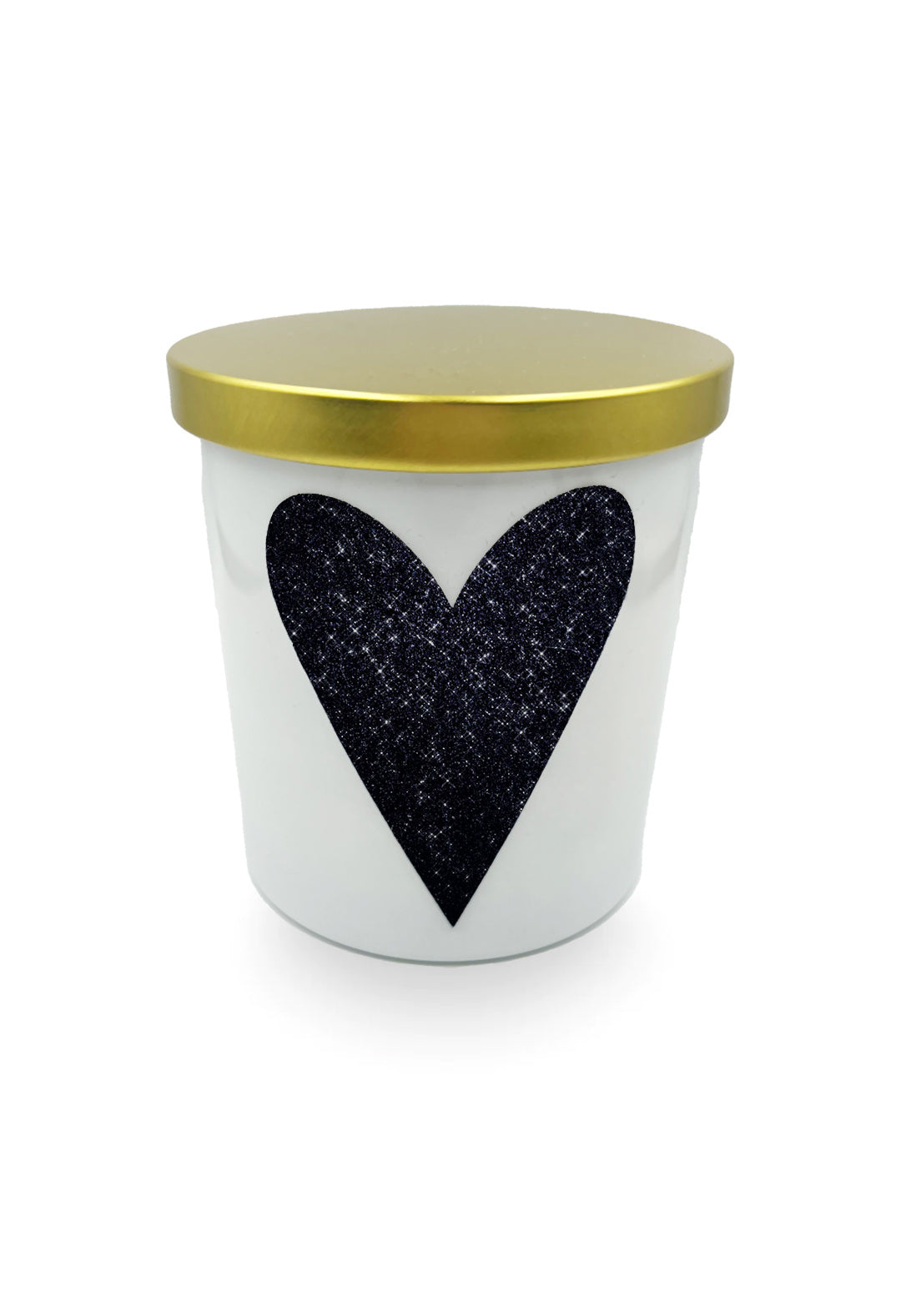 Large Black Sparkle Candle - Cinnamon