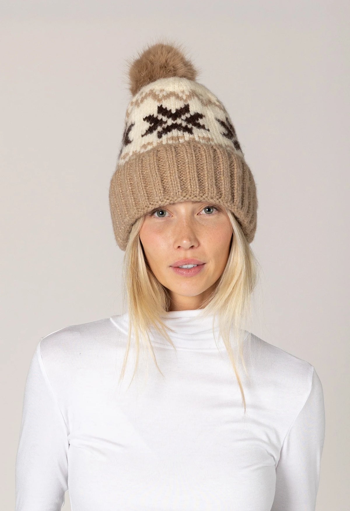 Lined Faux Fur Pom Pom Hat