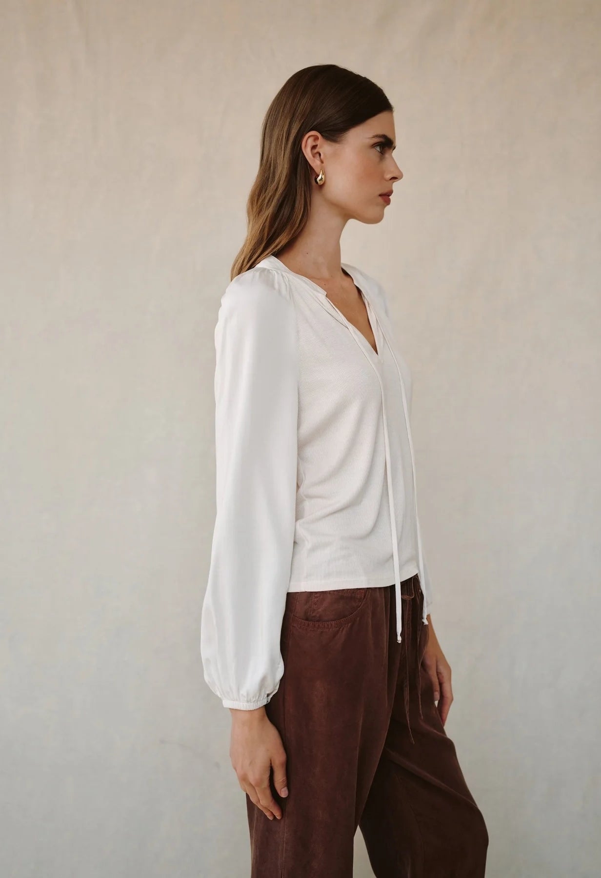 Long Sleeve Raglan Mixed Shirt