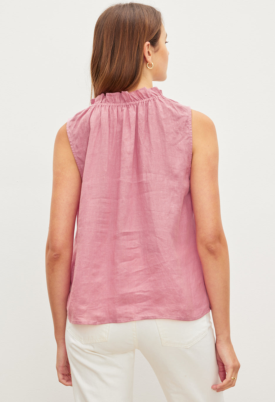 Masie Woven Linen Sleeveless Top