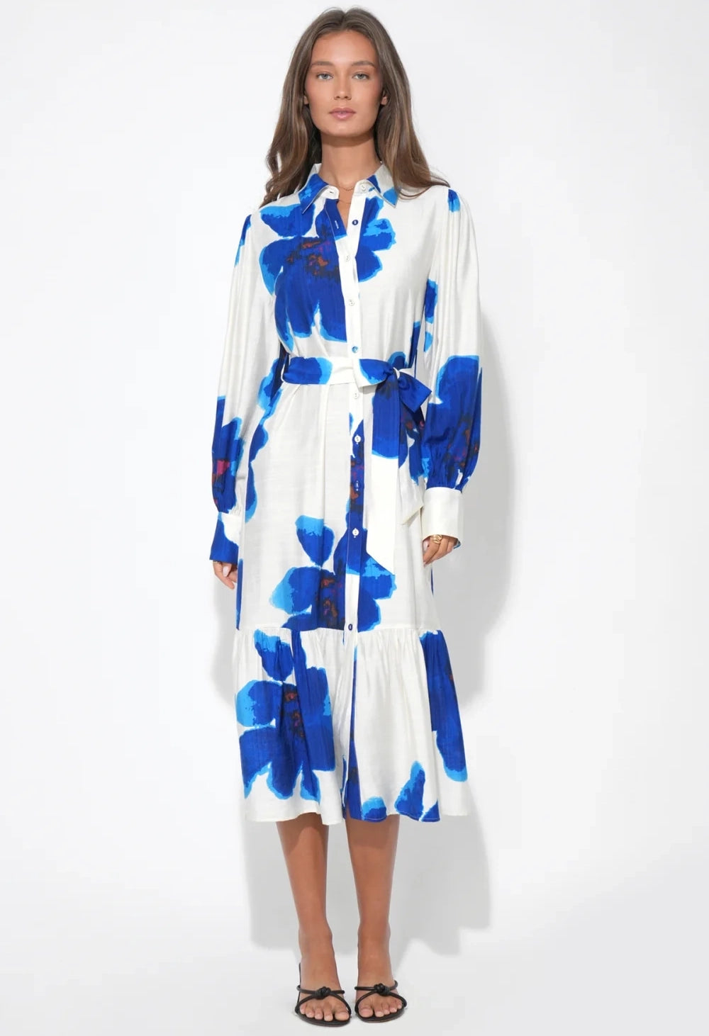 Mila Button Up Printed Floral Dress