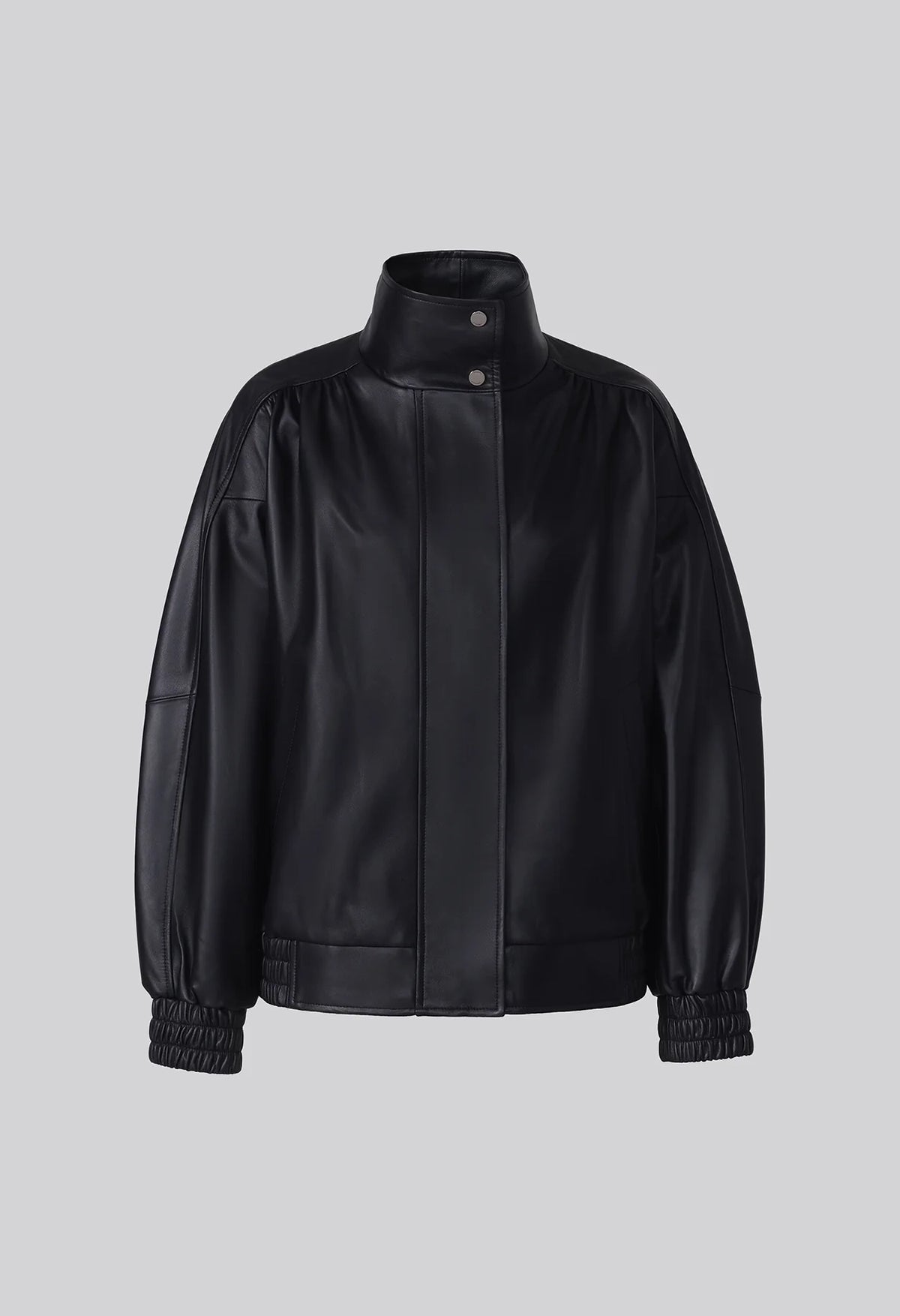 Miu Oversized Bomber Jacket in Leather