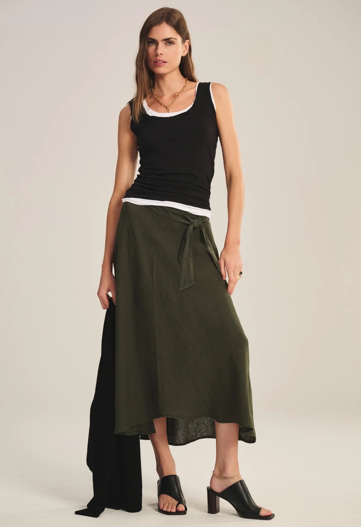 Malina Woven Linen Skirt
