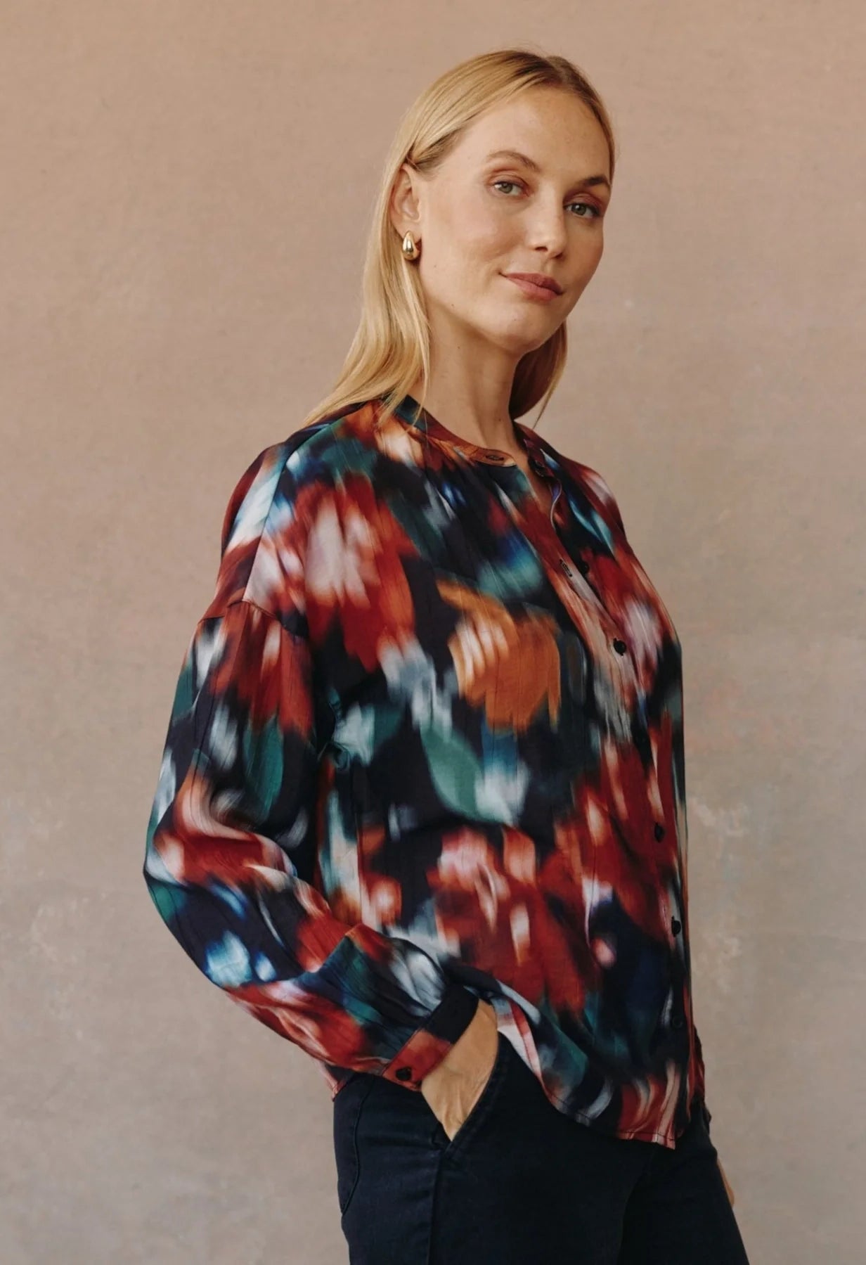 Mandarin Collar Button Down