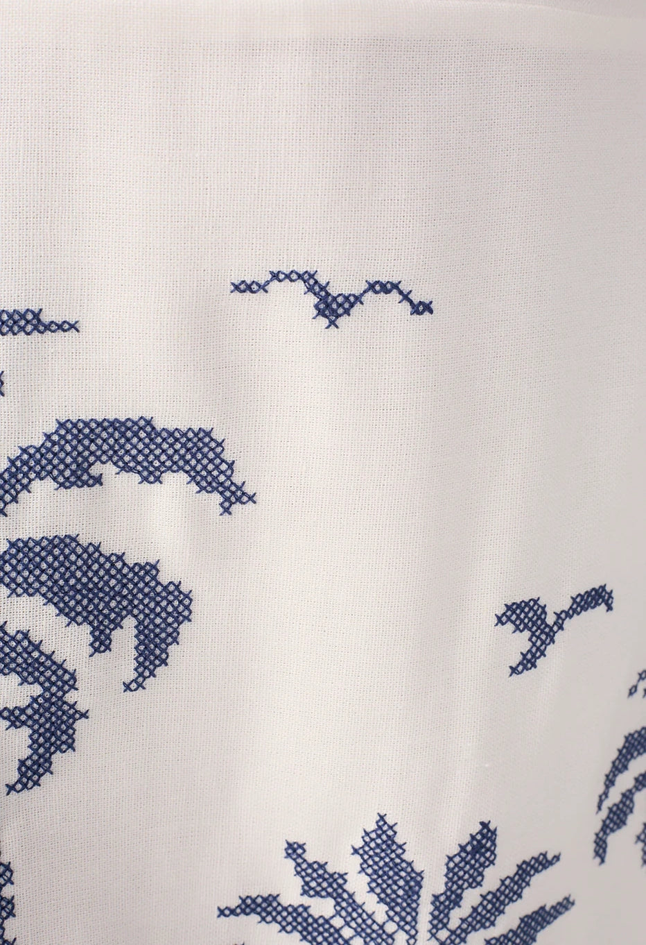 Off-White Embroidered Linen Mini Dress