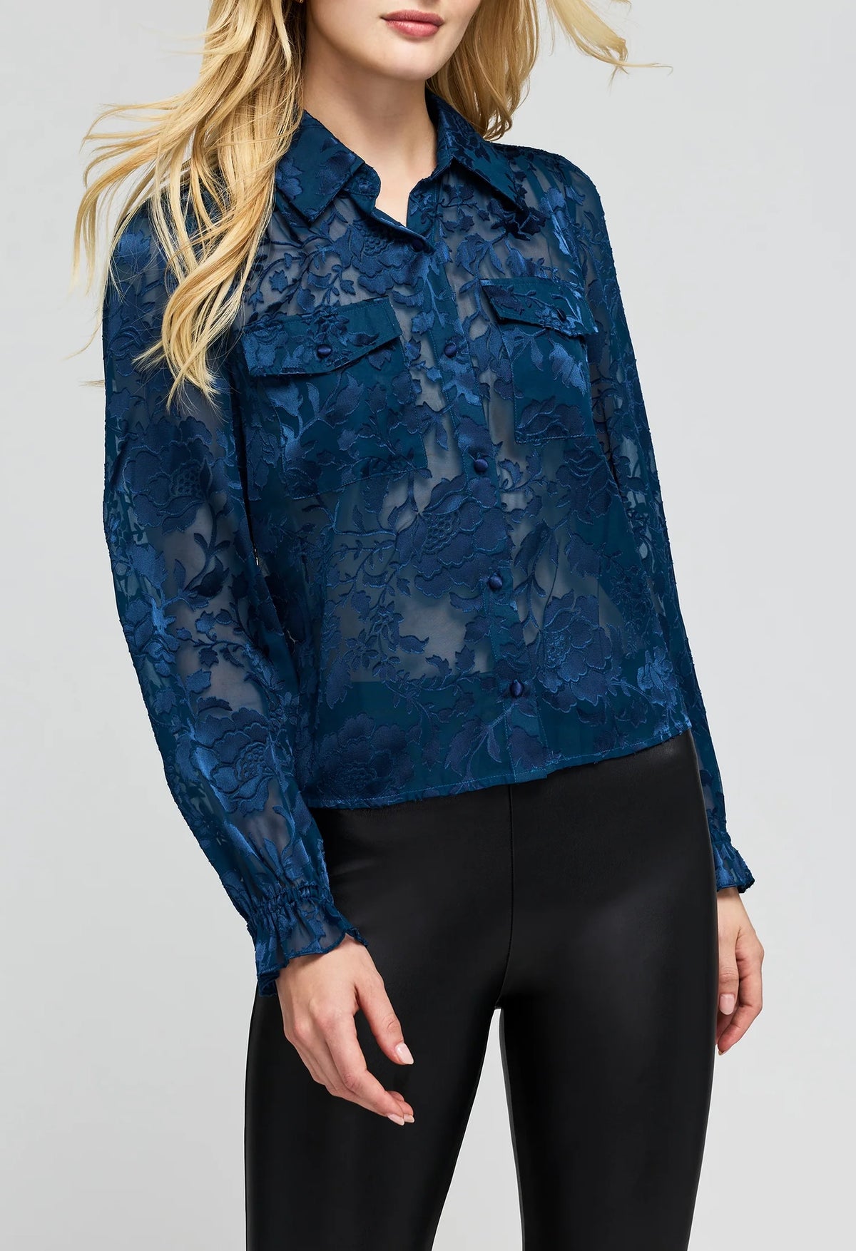 Priya Floral Burn-Out Blouse