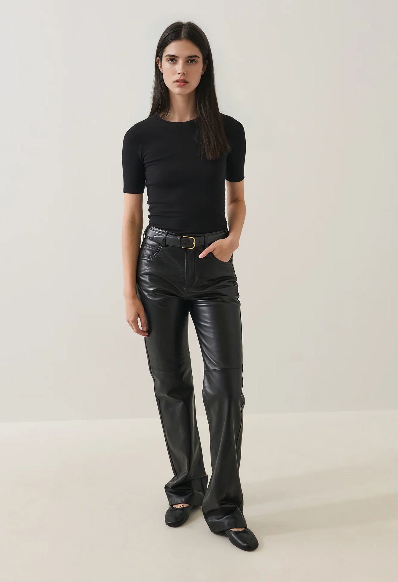 Pima Cotton Stretch Ribbed T-Shirt