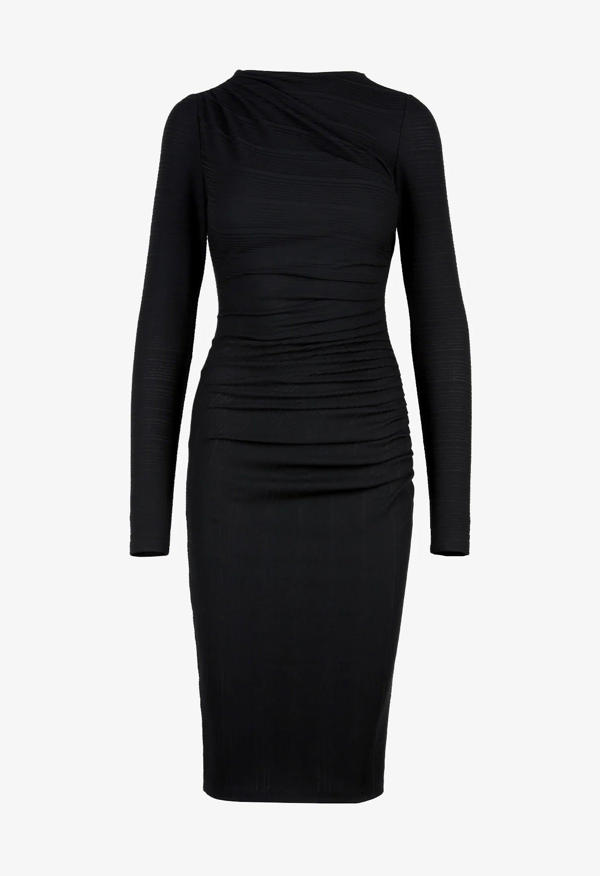 Ruched Knit Midi Dress