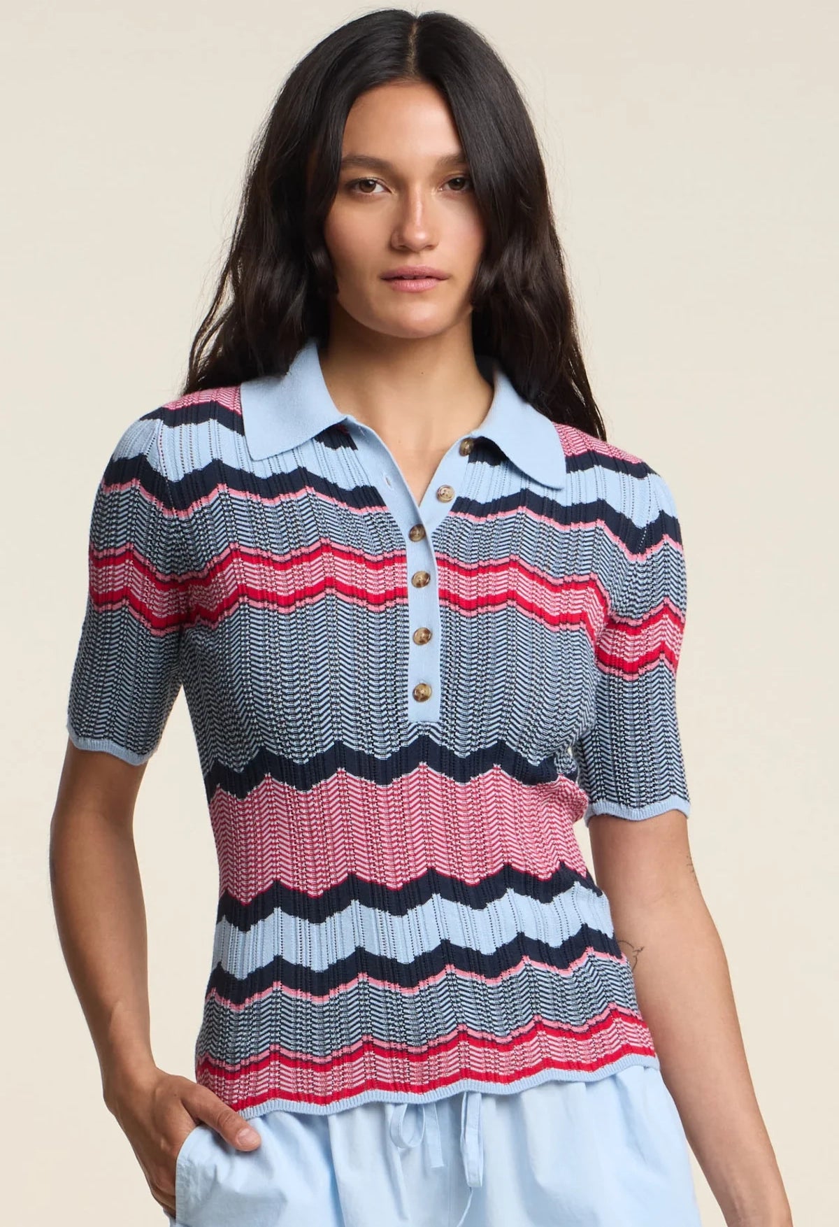 Roselle Zigzag Stripe Top