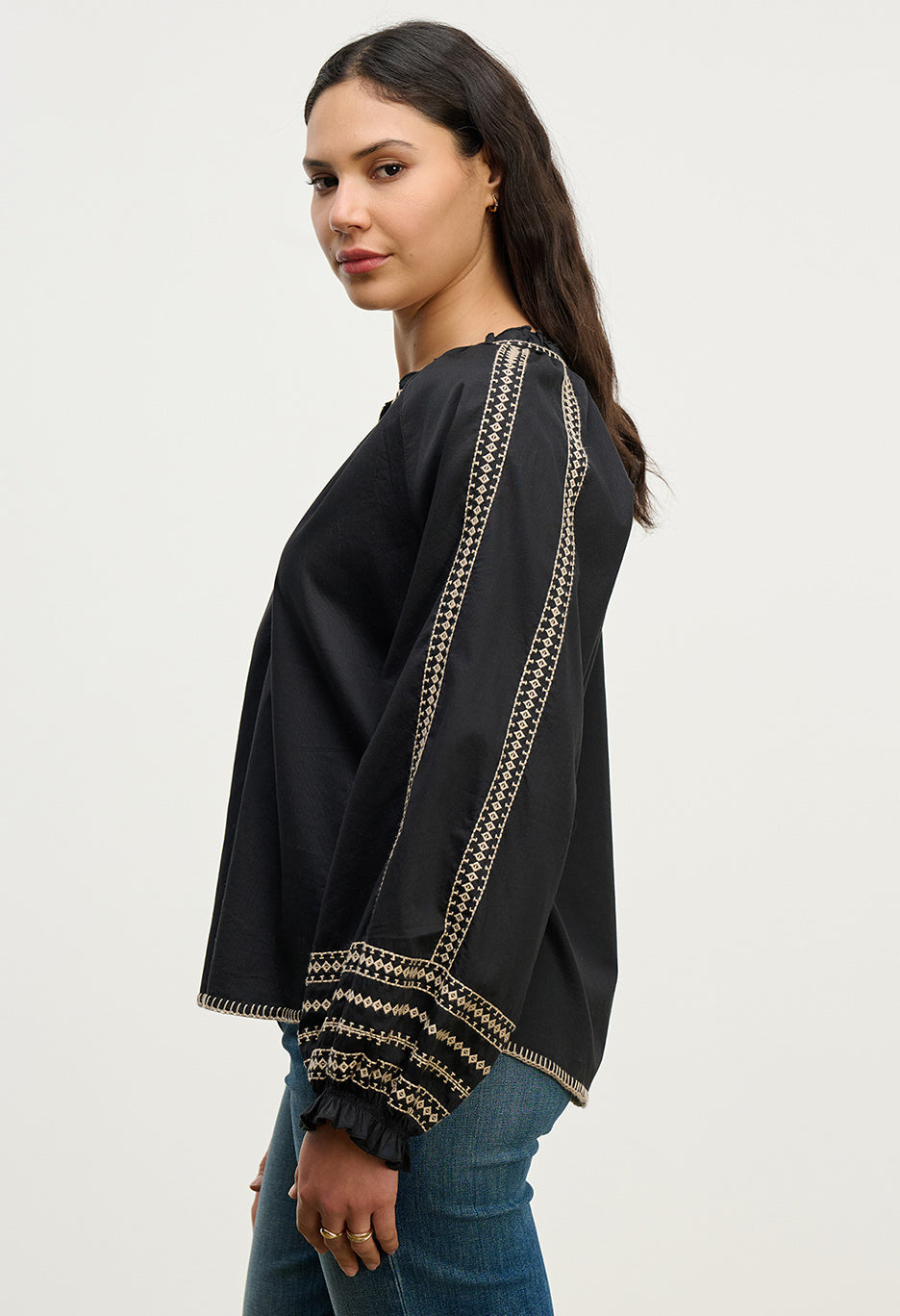 Scarlett Embroidered Poplin Top