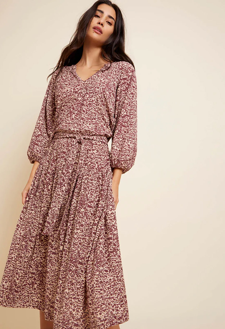 Simona Easy Peasant Dress