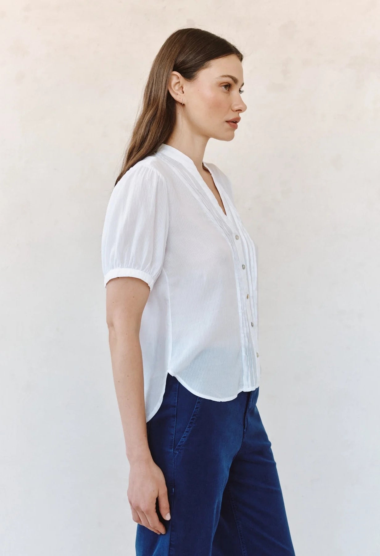 Short Sleeve Pintuck Shirt