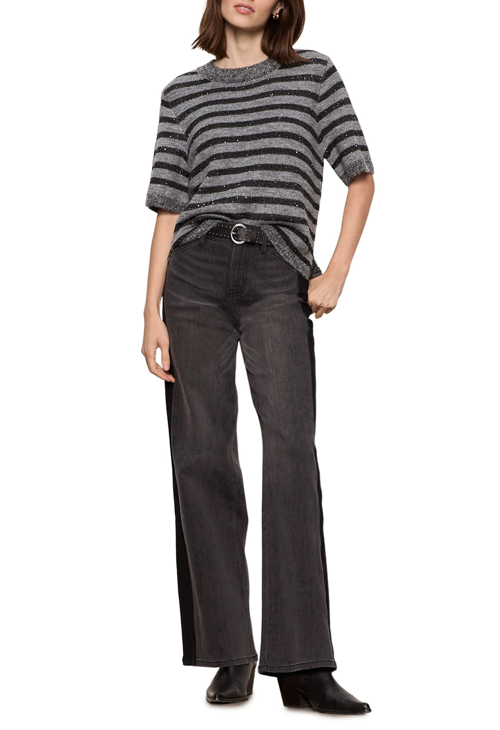 Short Sleeve Shine Sweater Tee