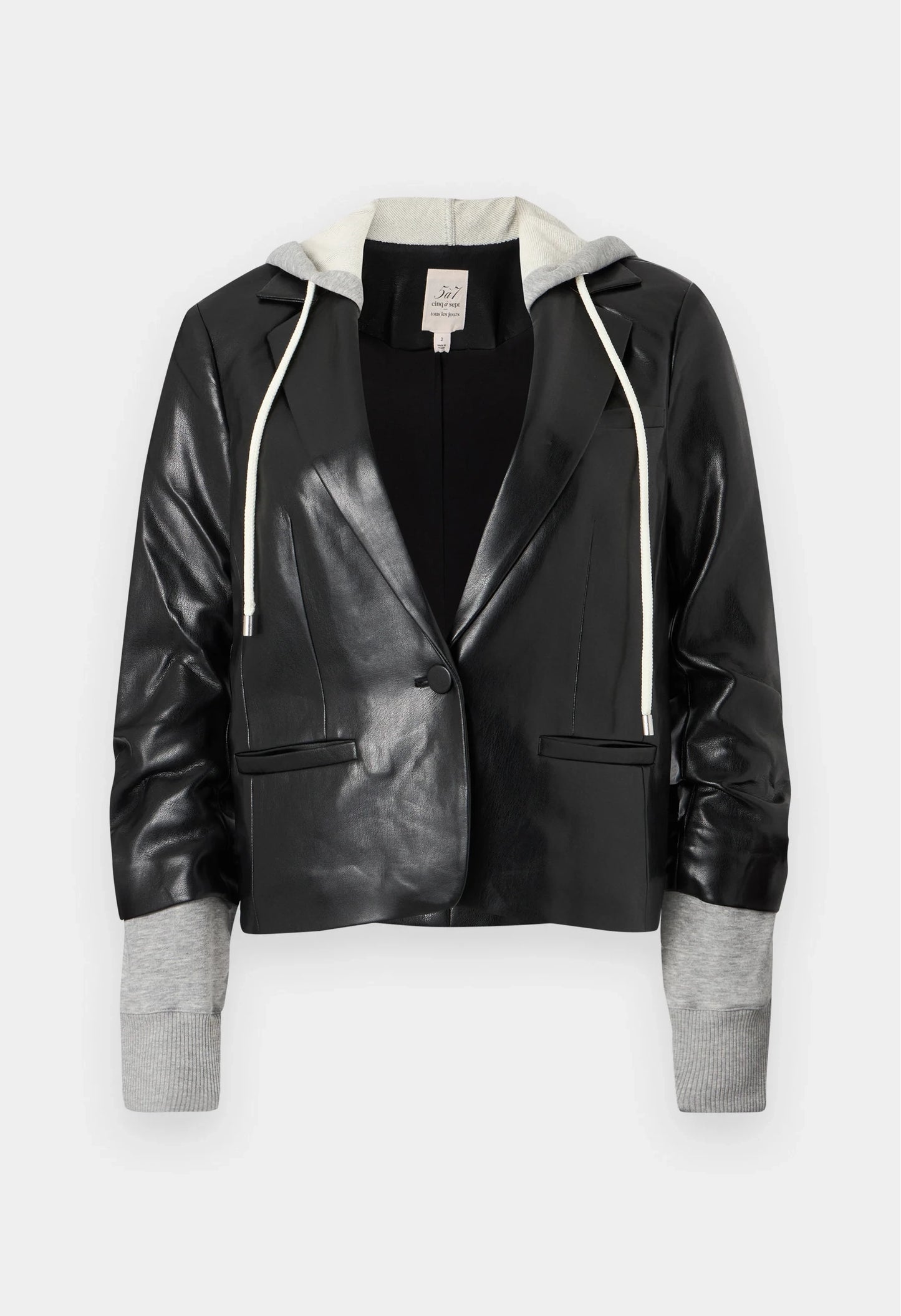Khloe Vegan Leather Le Petit Hooded Blazer