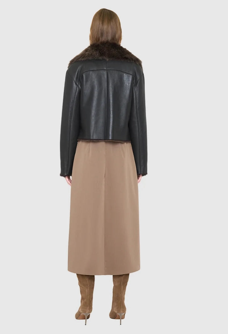 Vrill Carbon Shearling Moto Jacket