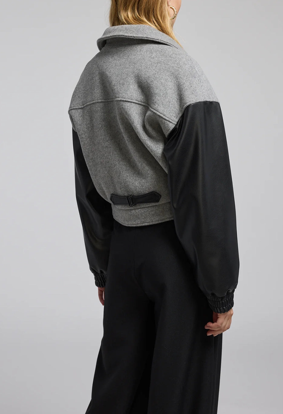 Caspian Wool Vegan Leather Combo Bomber