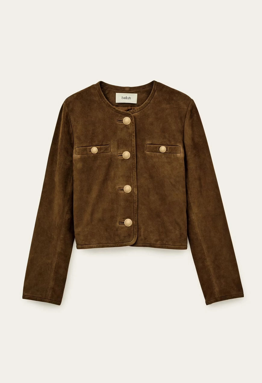 Mella Cropped Suede Jacket