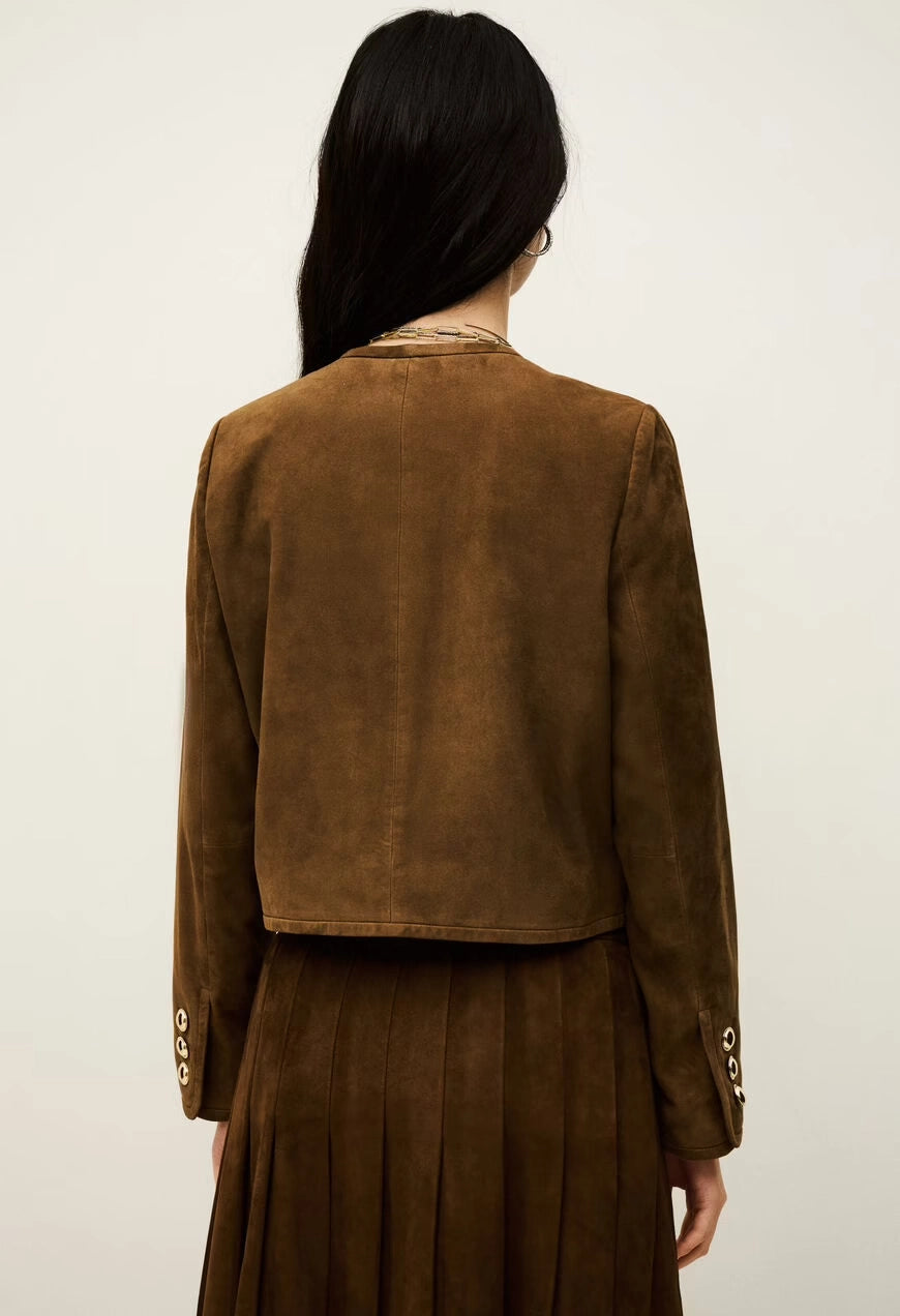 Mella Cropped Suede Jacket