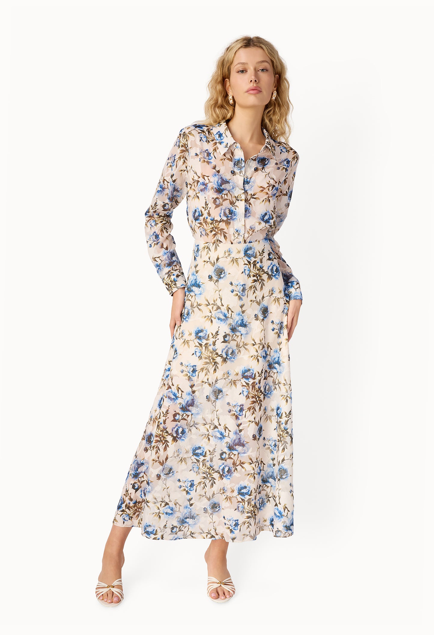 Elouisa Burnout Chiffon Gown