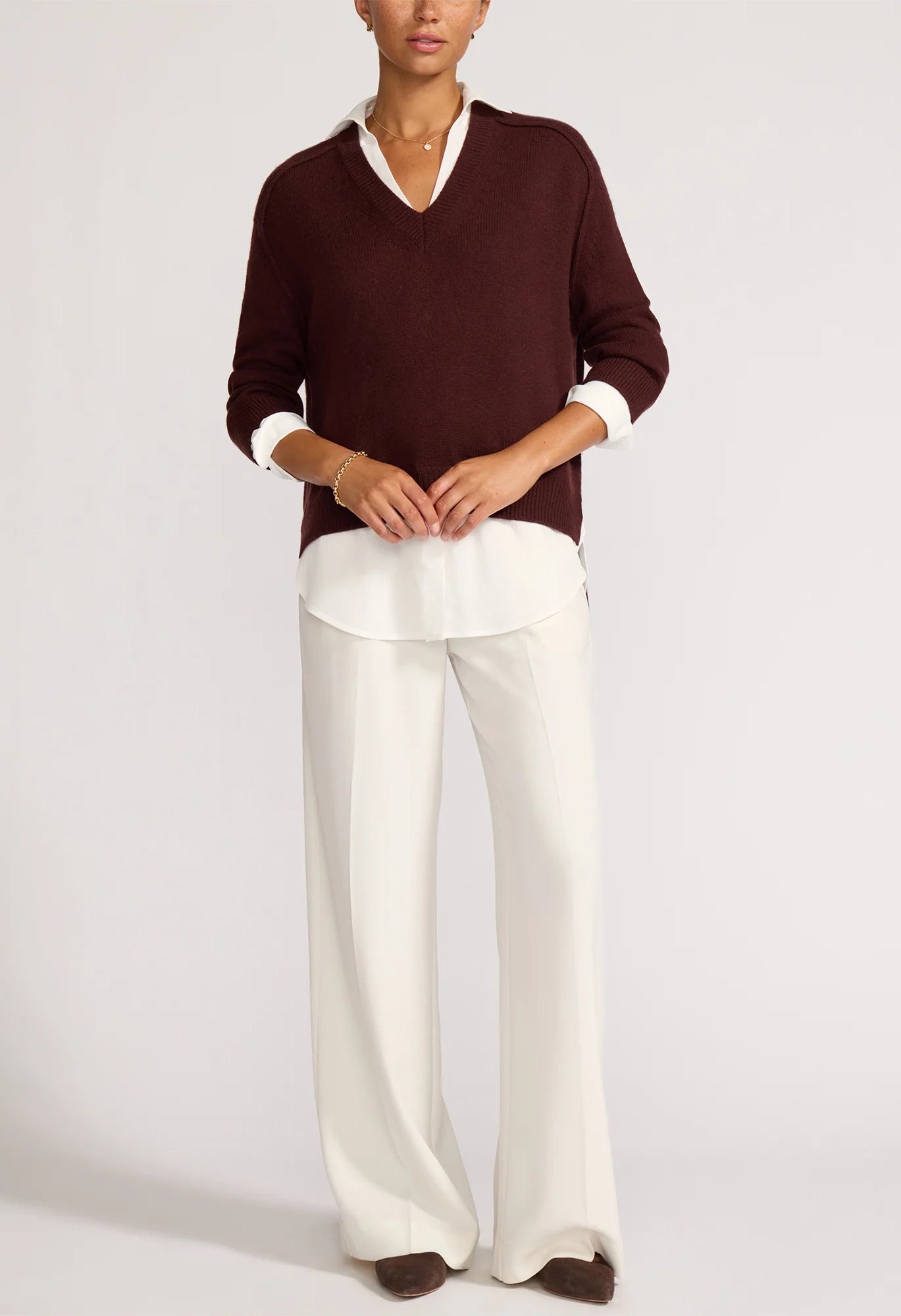 The Looker V-Neck Layered Pullover