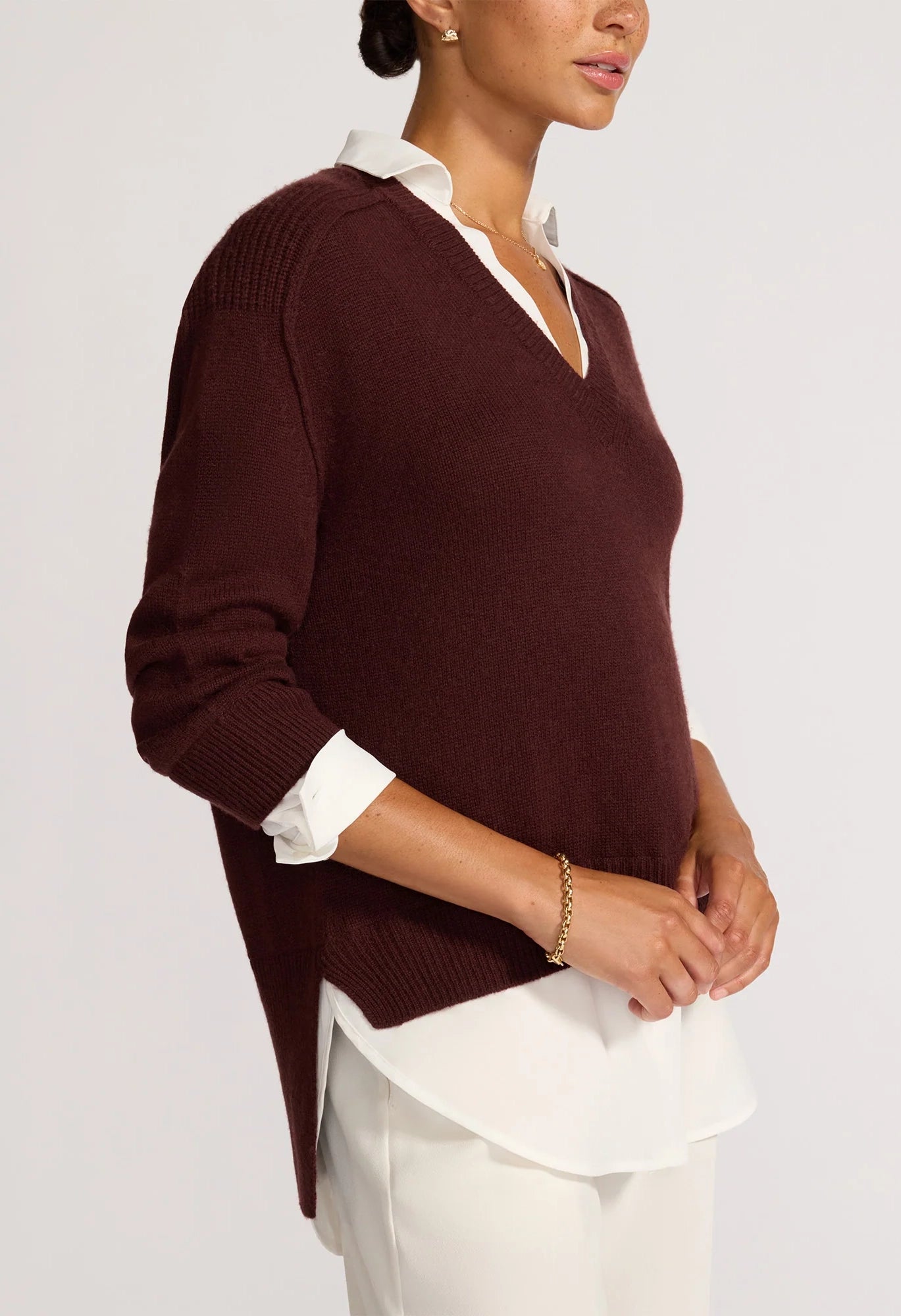 The Looker V-Neck Layered Pullover
