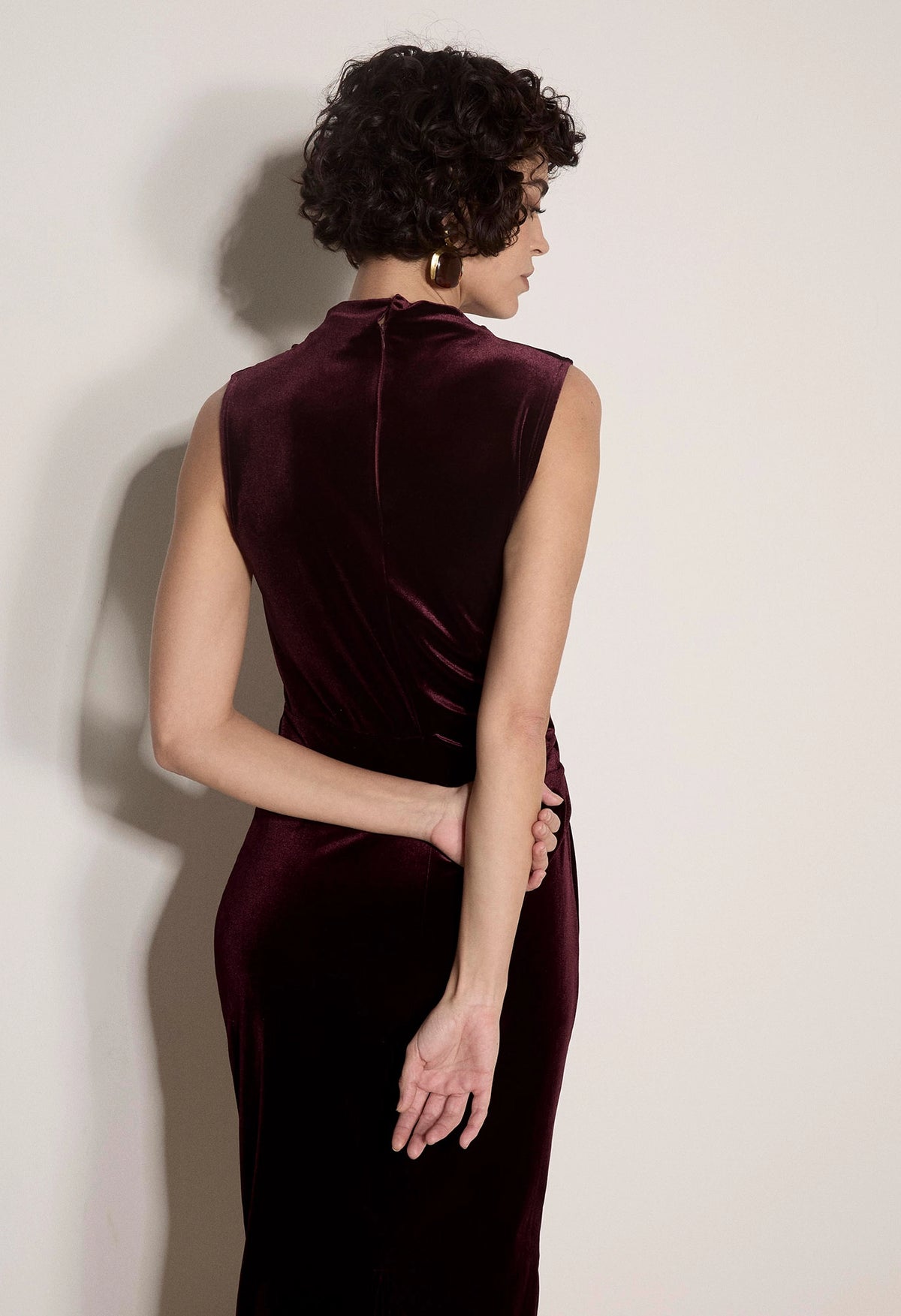 Velvet High Neck Bodycon Dress