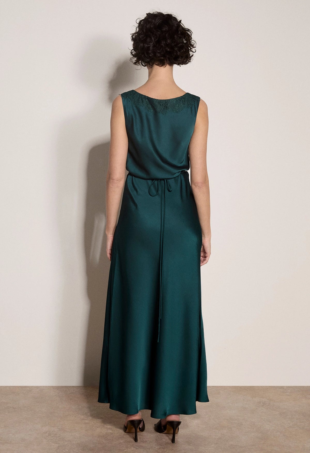 Lace Satin Maxi Dress