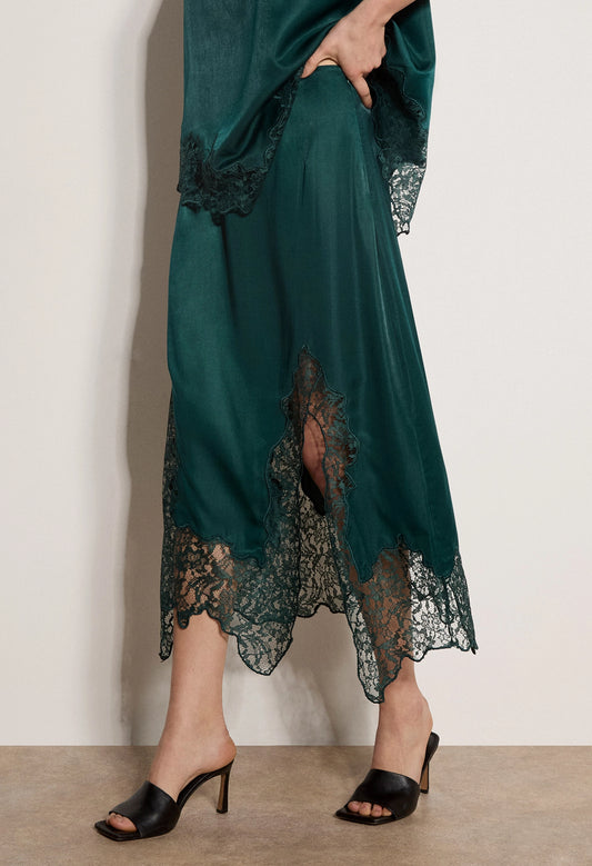Lace Insert Split Skirt