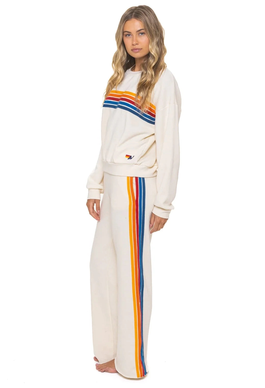 5 Stripe Relaxed Crew Sweatshirt