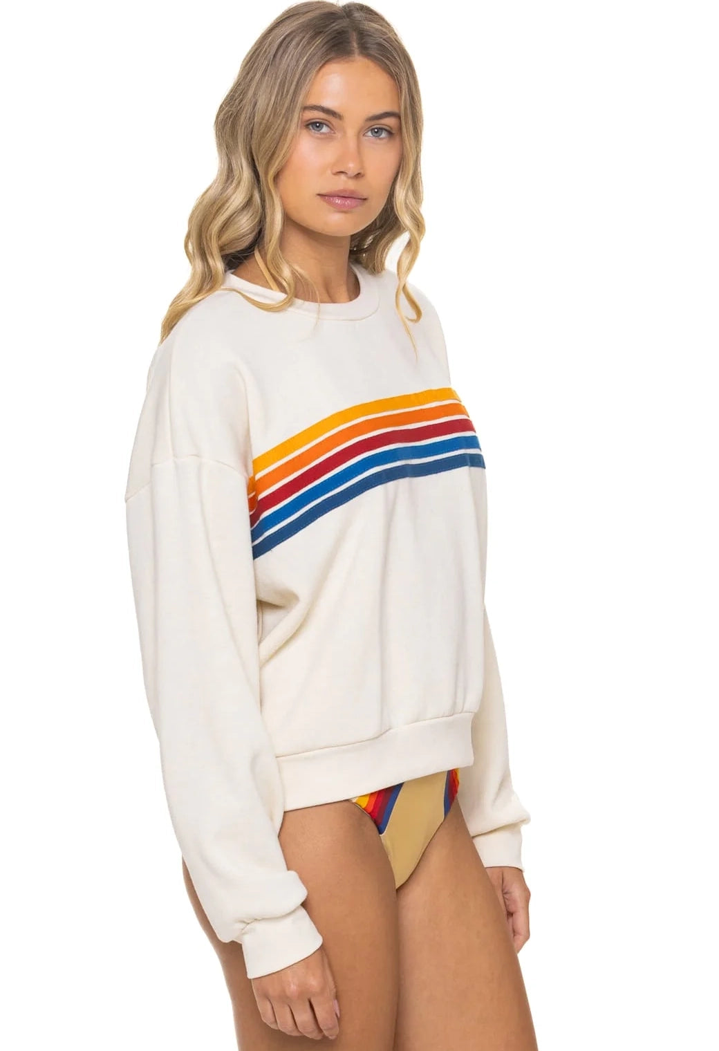 5 Stripe Relaxed Crew Sweatshirt