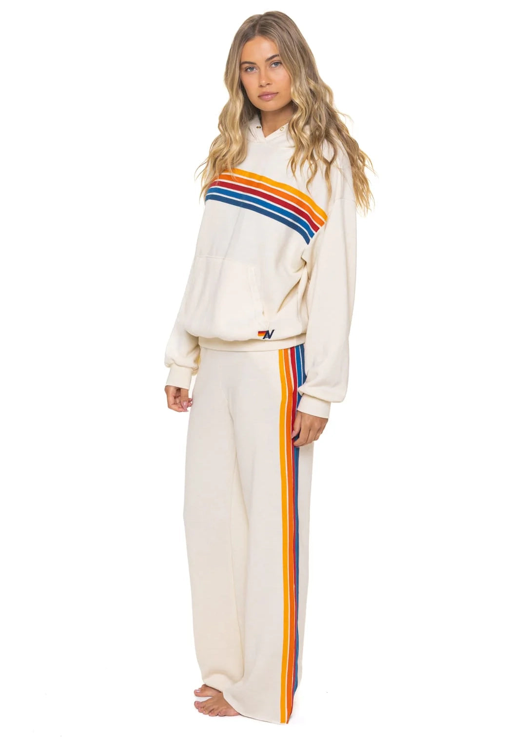 5 Stripe Wide Leg Sweatpants
