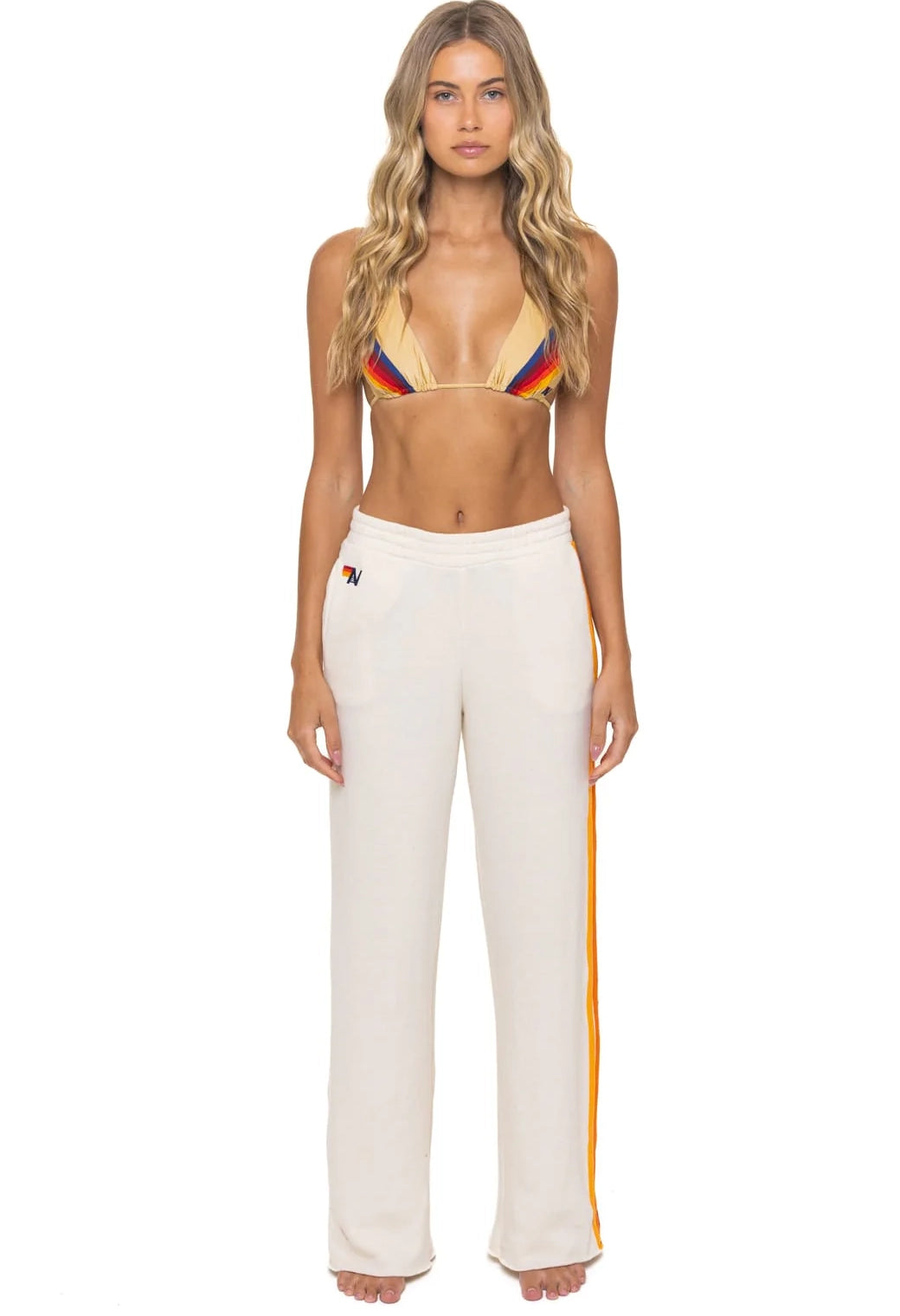 5 Stripe Wide Leg Sweatpants